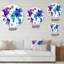 Carte du monde mauve et bleue - Horloge murale moderne-93601854
