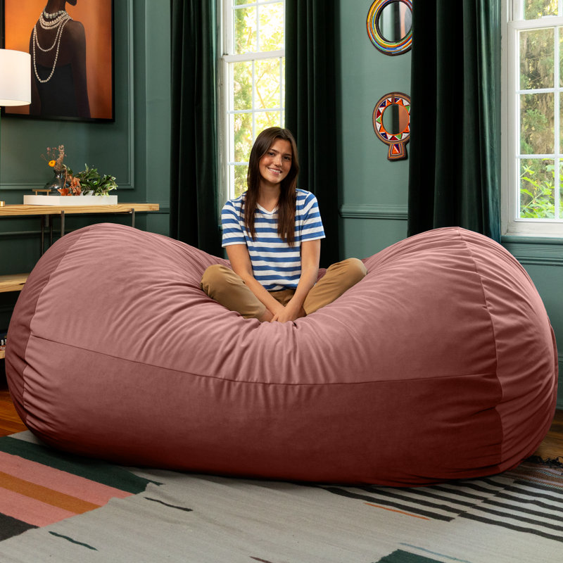 Canapé à billes Grand Lounger, Velours rose