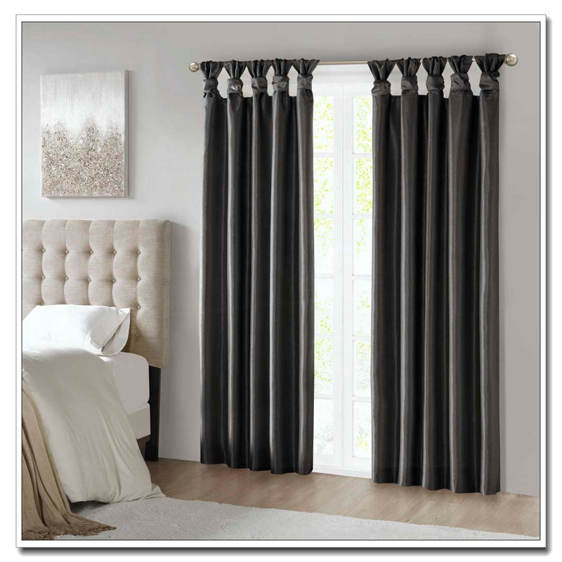 Twist Tab Total Blackout Window Curtain Panel Black 50x95" Blackout, 50" W x 95" L, Black