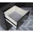 Glam Style 1pc Vanity w/ Stool Set 8mm Glass Top Storage Drawers LED On Mirror Obsidian Gray Finish Bedroom Furniture