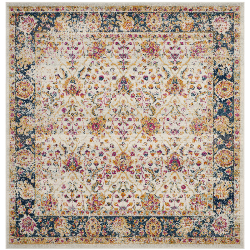 Christa Oriental Cream Area Rug, Square 6'7"