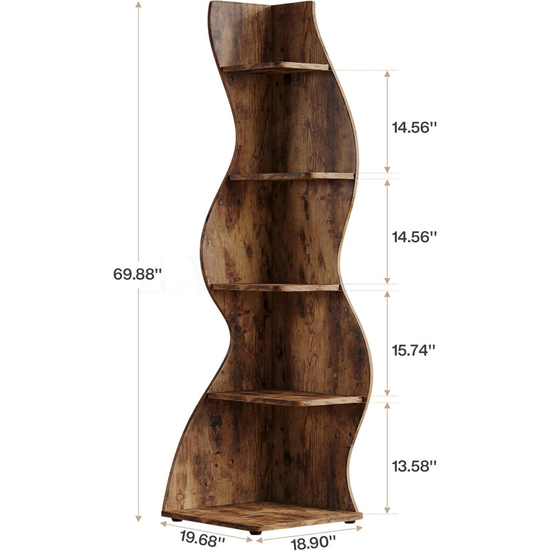 Étagère d'angle et support pour plante à 5 niveaux 69,8 po, 70.11" H x 18.92" W x 18.92" D, Brown