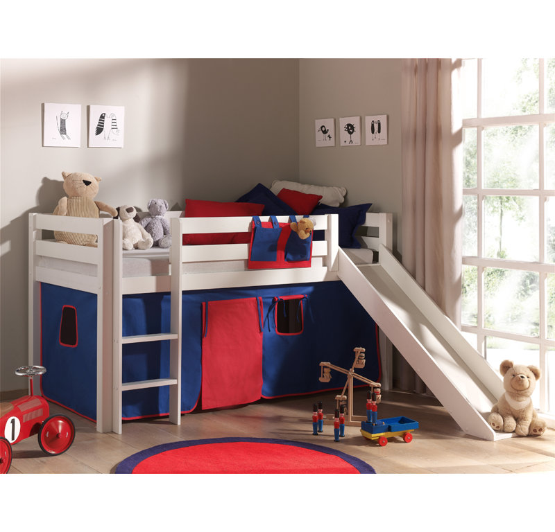 Pino Mid Sleeper Loft Bed, White, 218 x 210 cm
