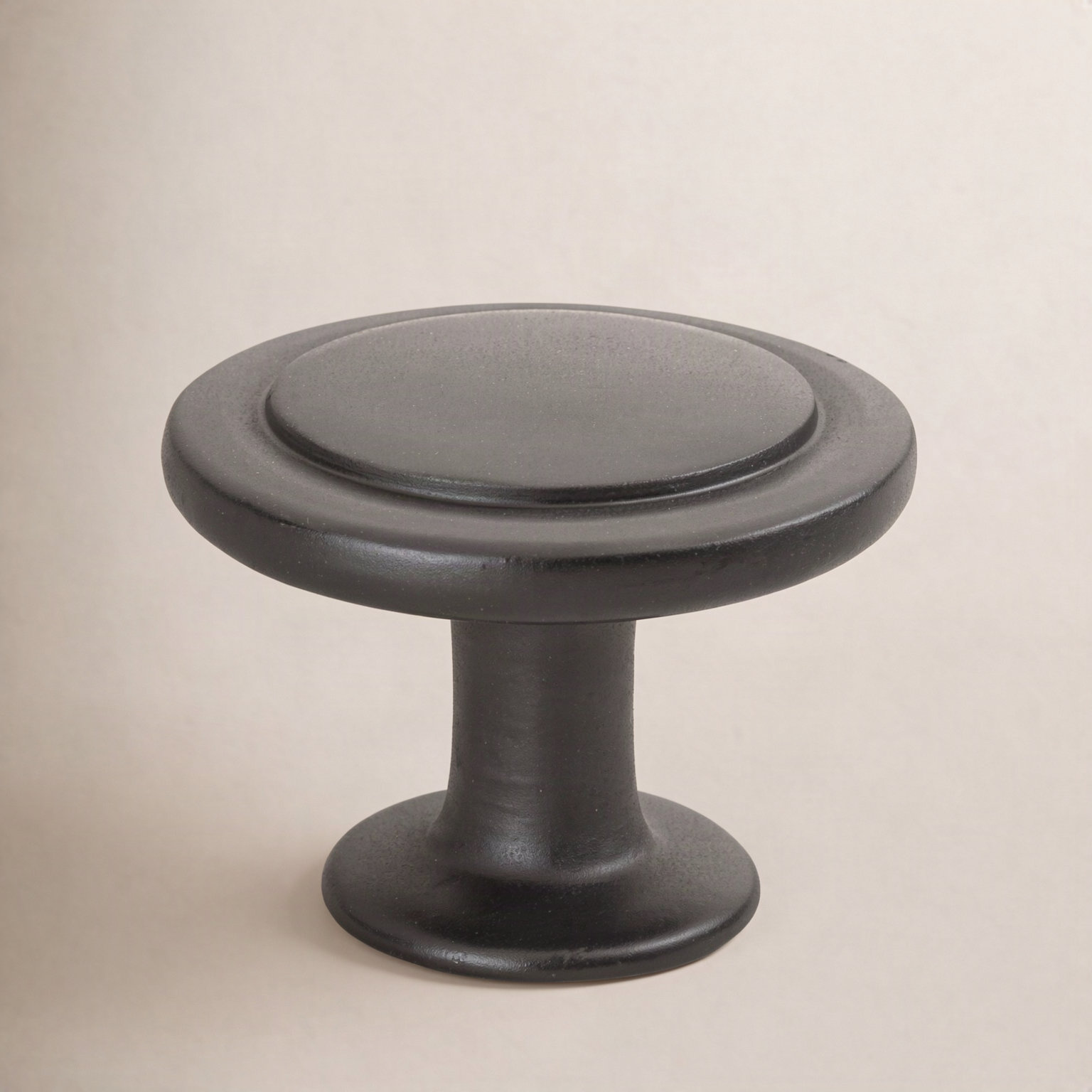 Round Mushroom Cabinet Knob, Matte Black