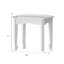 Tabouret Vantiy avec coussin et pieds solides pour la chambre à coucher, blanc