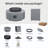 32 Inch Fire Pit Table, Propane Smokeless Fire Pit Table with Hidden Fuel Tank, Wind Guard and Baking Sheet for Garden, Patio, Gray-1807273697