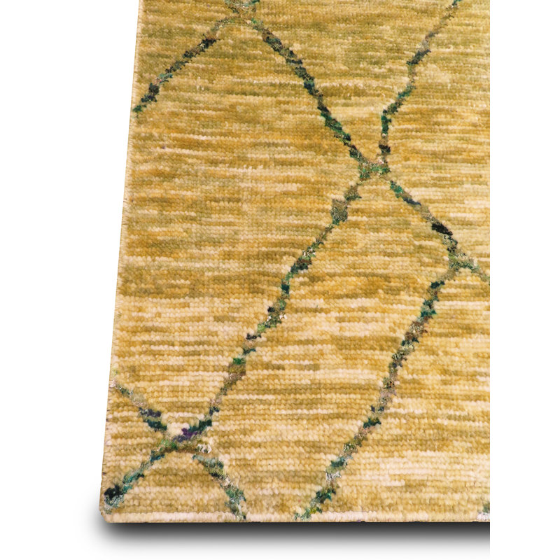 Seville Hand Knotted Area Rug in Yellow, Sample 2' x 3'
