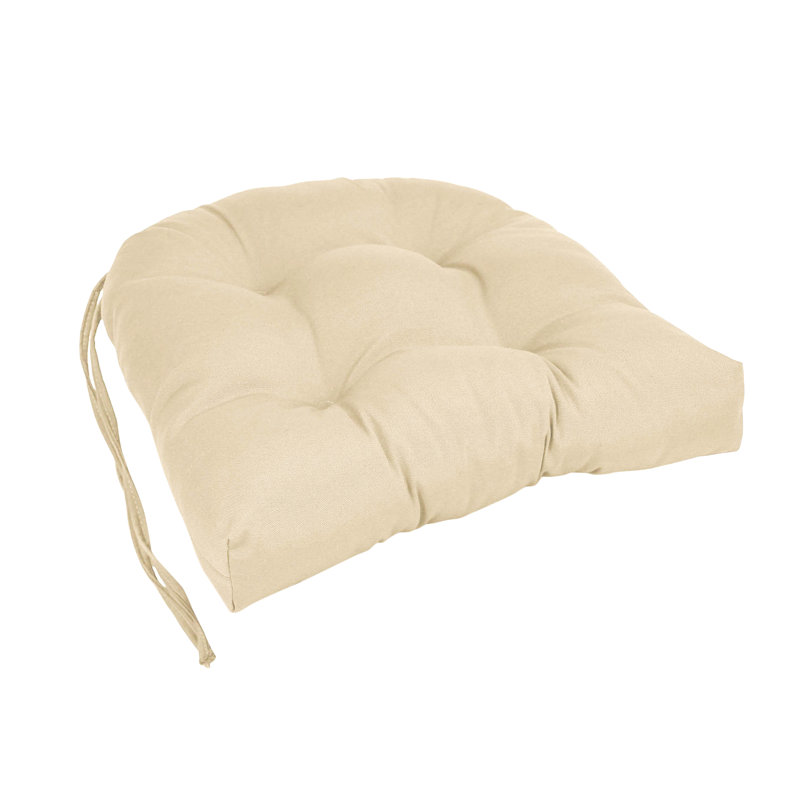Outdoor 3.5'' Dining Chair Seat Cushion, Egg Shell