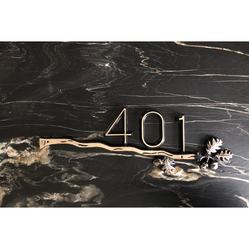 Plaque d'adresse murale 1 ligne Oak Branch, Oui