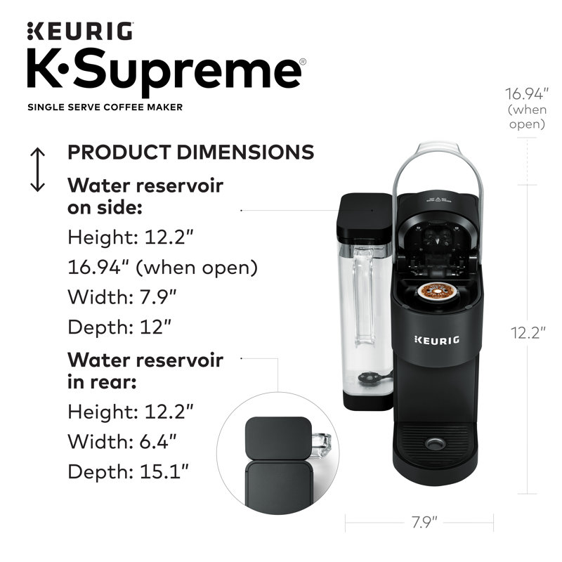 Keurig K-Supreme Single Serve K-Cup Pod Coffee Maker, Black