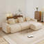 Canapé modulaire en velours 3 places avec coussins décoratifs et 1 repose-pieds-130023852-130023856