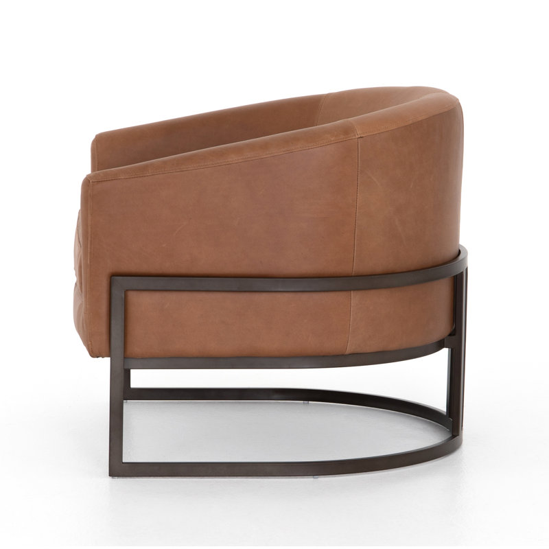 Corbin Barrel Chair, Chaps Sand Top Grain Leather