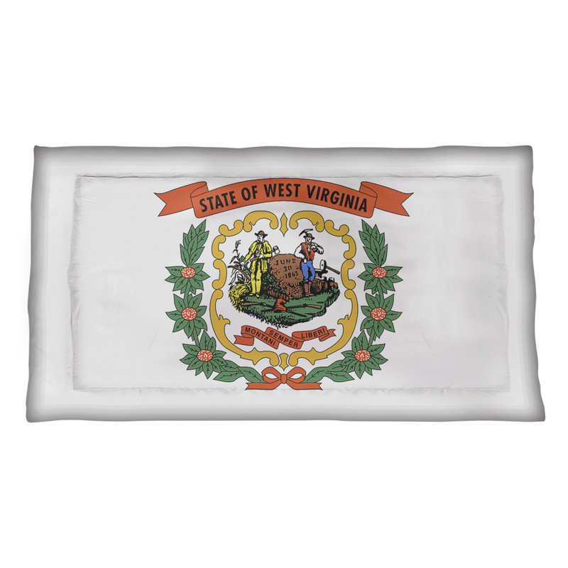 Taie décorative Katelyn Smith West Virginia Flag, Très grand lit, Polyester