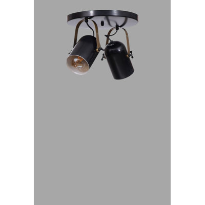 Elegant Black and Gold Chandelier, Metal Body, 10.8 x 6.7 inches | 2 x E27 Socket, Max 40W | Total Height: 9.8 inches, Base Plate: Ø9.8 x 1.2 inches | IP20 Rated | Perfect for Living Room & Dining Areas, Stylish Lighting Fixture