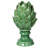 7.5” Green Ceramic Artichoke Sculpture, Decorative Pedestal Statue for Mantel, Tabletop, Sideboard, or Centerpiece