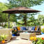 Parasol de patio décalé 10 pi avec base Outsunny