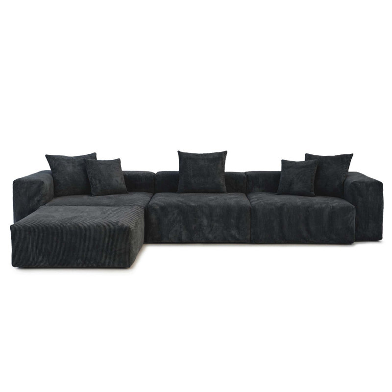 Canapé modulaire en L 4 po Pixel, Noir