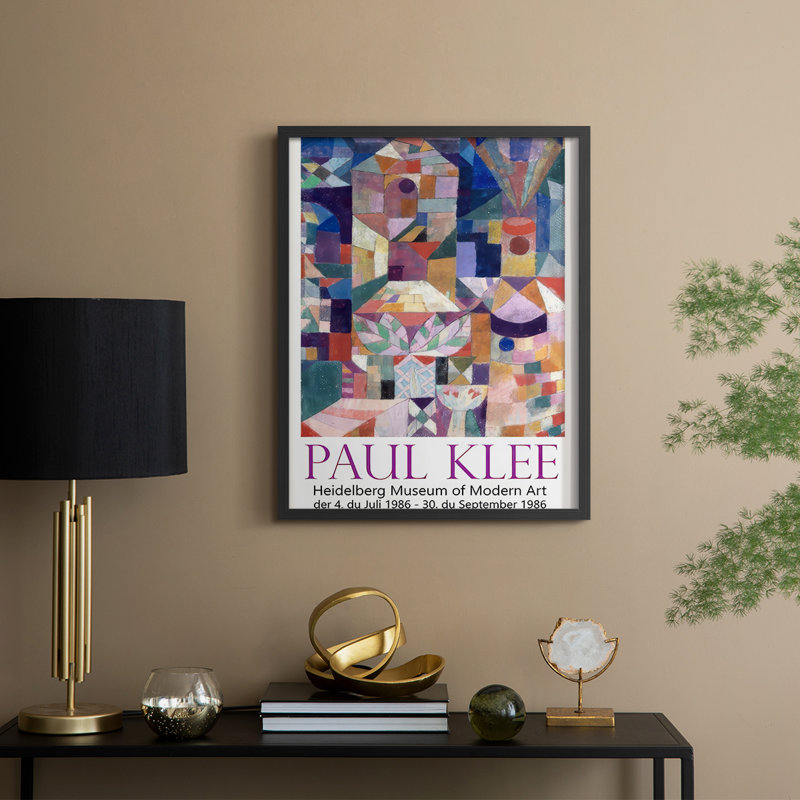«Klee Posters I», reproduction encadrée - bois massif, H 11 po x l 9 po, Cadre noir