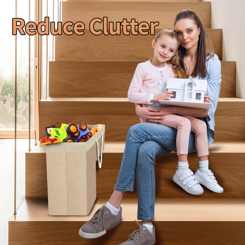 16" Step Storage Basket for Toys, Clothes, Books, Tools, Beige