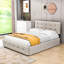Grand lit plateforme tapissier à 2 tiroirs Carlitha avec lit gigogne simple TG-1266016270
