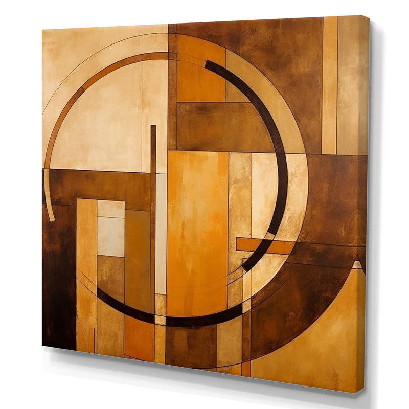 Bronze Brilliance Symetry VI - Abstract Shapes Canvas Art Print, Wrapped Canvas, 36" H x 36" W
