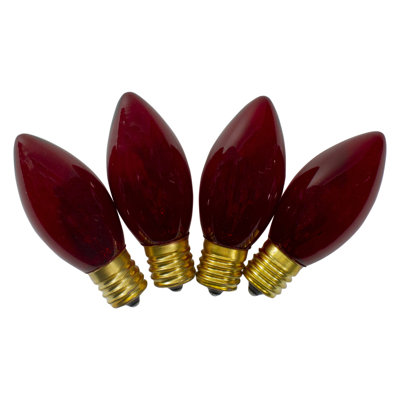 Pack of 4 Red C9 Transparent Christmas Replacement Bulbs