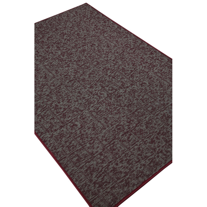 Tapis décoratif Elemental - imprimé géométrique vieilli bourgogne, Carré 6 pi