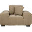 Chaise contemporaine rembourrée en chameau avec dossier réversible et coussin décoratif pour une utilisation polyvalente