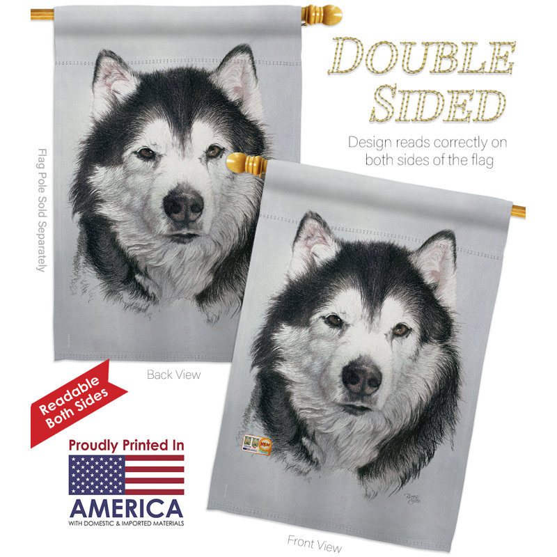Polyester 40 x 28 po husky 2 côtés ensemble de drapeau