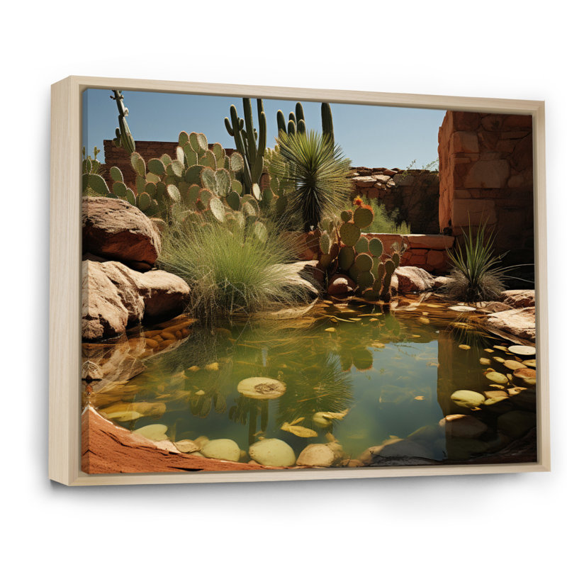 «Desert Oasis II», reproduction sur toile, H 24 po x l 32 po x P 1 po, Cadre naturel flottant
