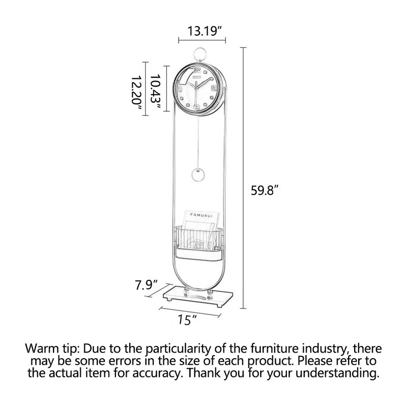 Horloge de sol moderne et luxueuse avec panier de rangement