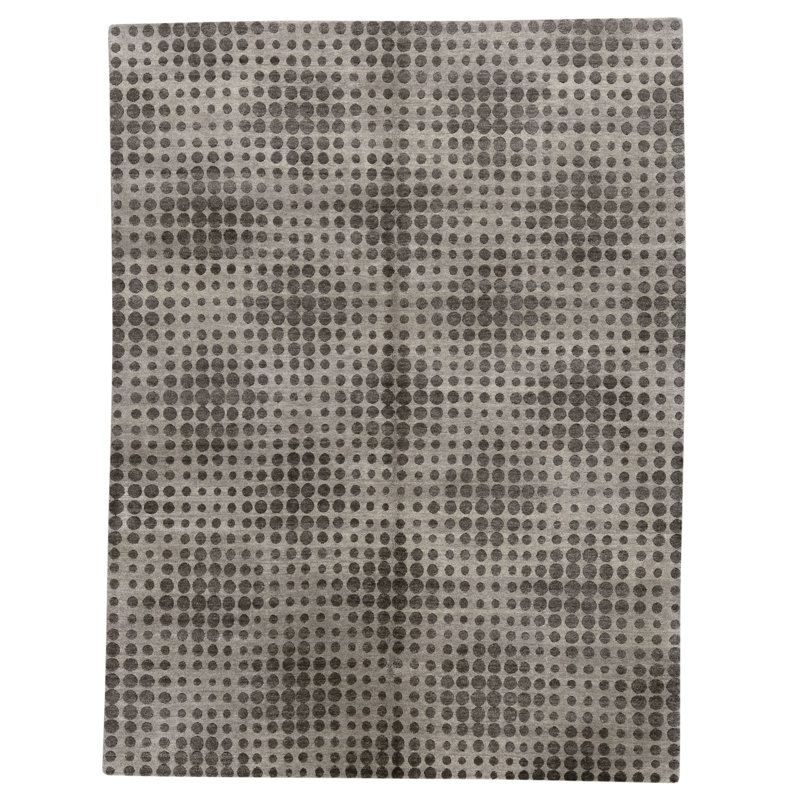 High-Quality Hand-Knotted Coal Area Rug