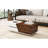 Extendable Sliding Top Coffee Table With Considerable Storage Capacity In White&walnut - Modern, Rectangular, Featuring And