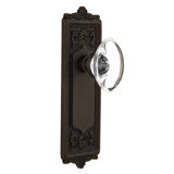 Egg & Dart Plate with Oval Clear Crystal Door Knob