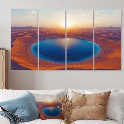 Vue aérienne de l'oasis du désert du Sahara II - désert, art mural - décoration murale mondiale