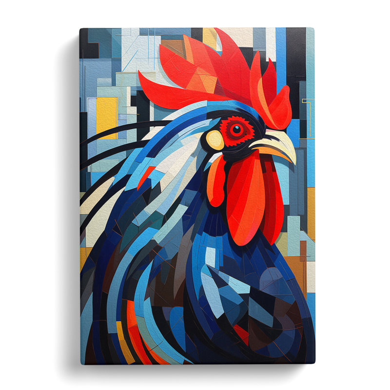 Rooster Constructivism No.2 - Wrapped Canvas, 60cm H x 40cm W x 3cm D
