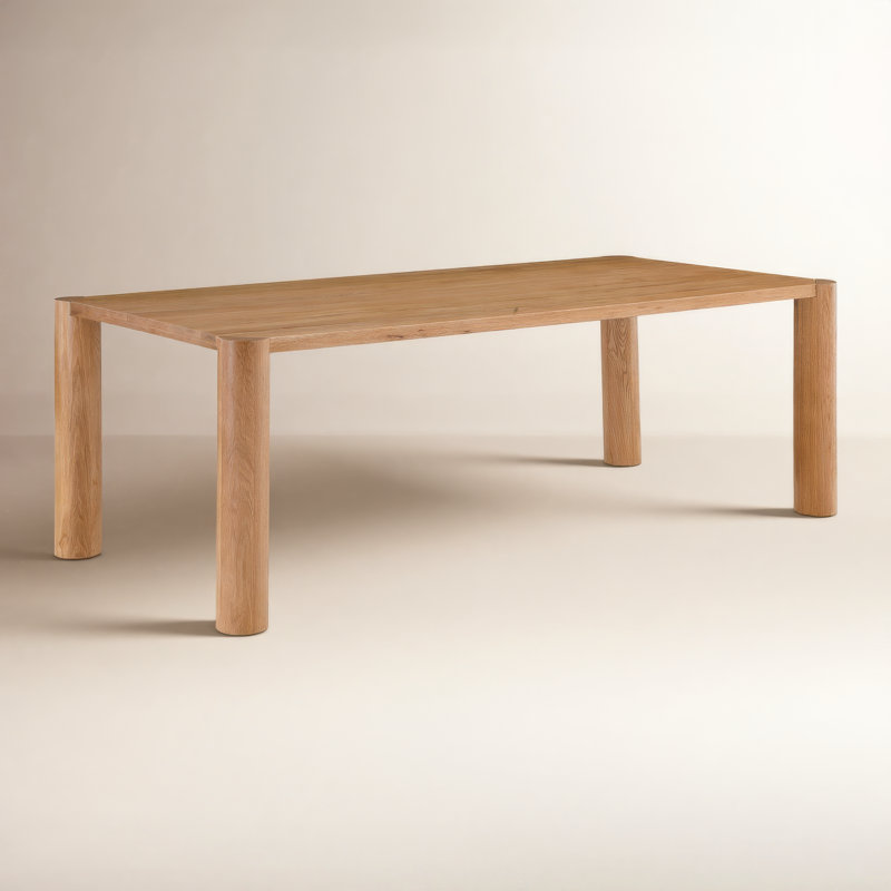 Solid Oak Dining Table, 36" W x 76" L, Natural