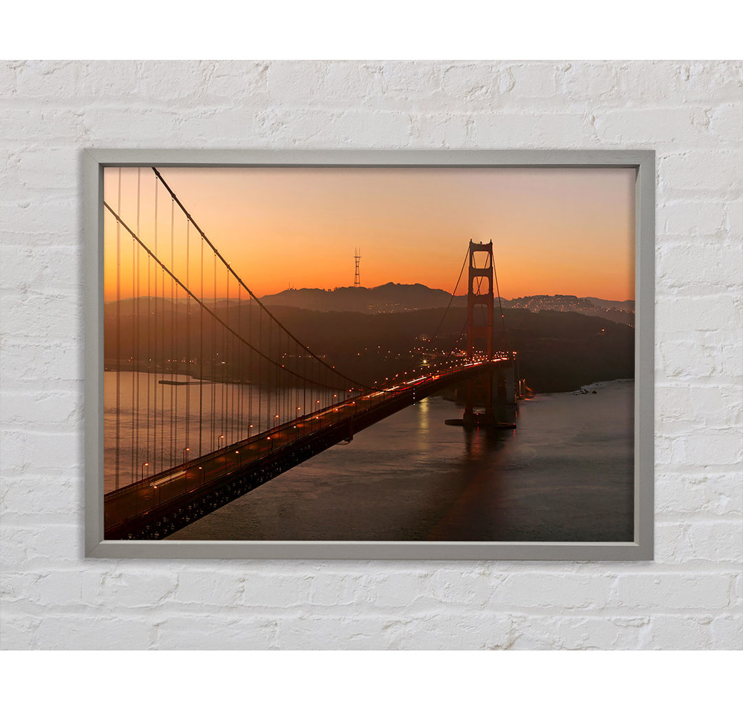 Golden Gate Bridge Sunset Glow - Einzelner Bilderrahmen Kunstdrucke auf Leinwand