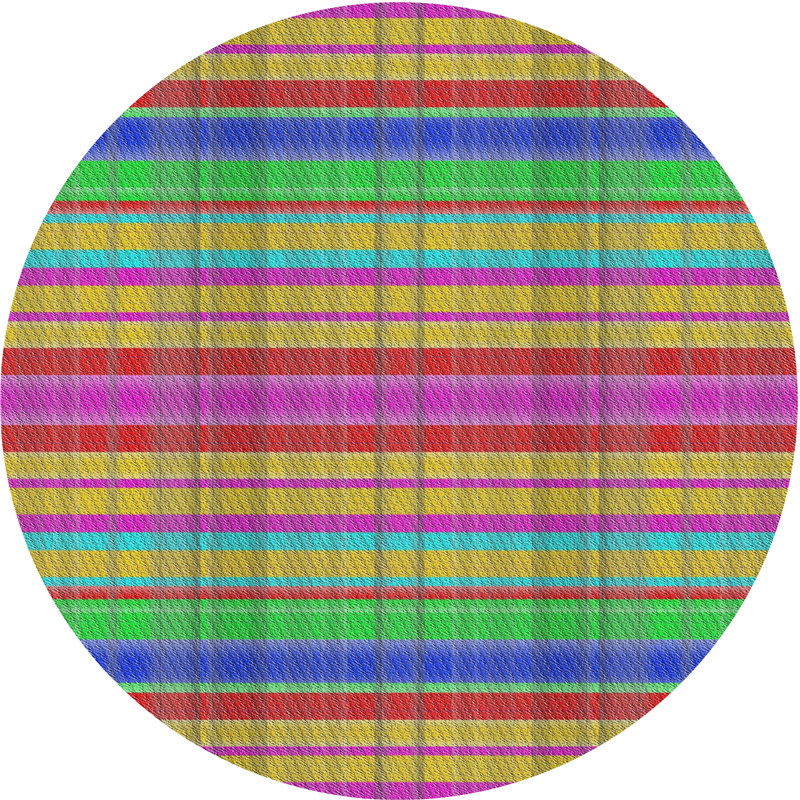 Tapis vert/bleu/rose zone, Rond 5 pi