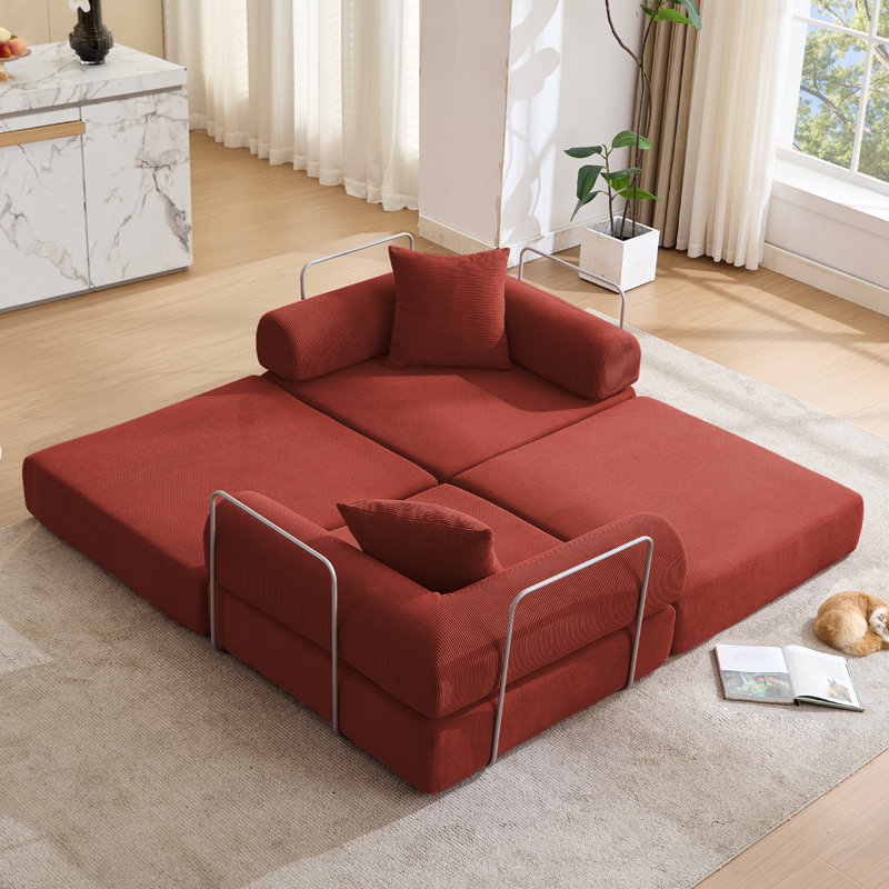 Canapé-lit Corduroy, Rouge Ancora