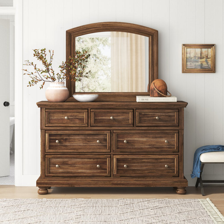 Commode double 7 tiroirs avec miroir Taoran