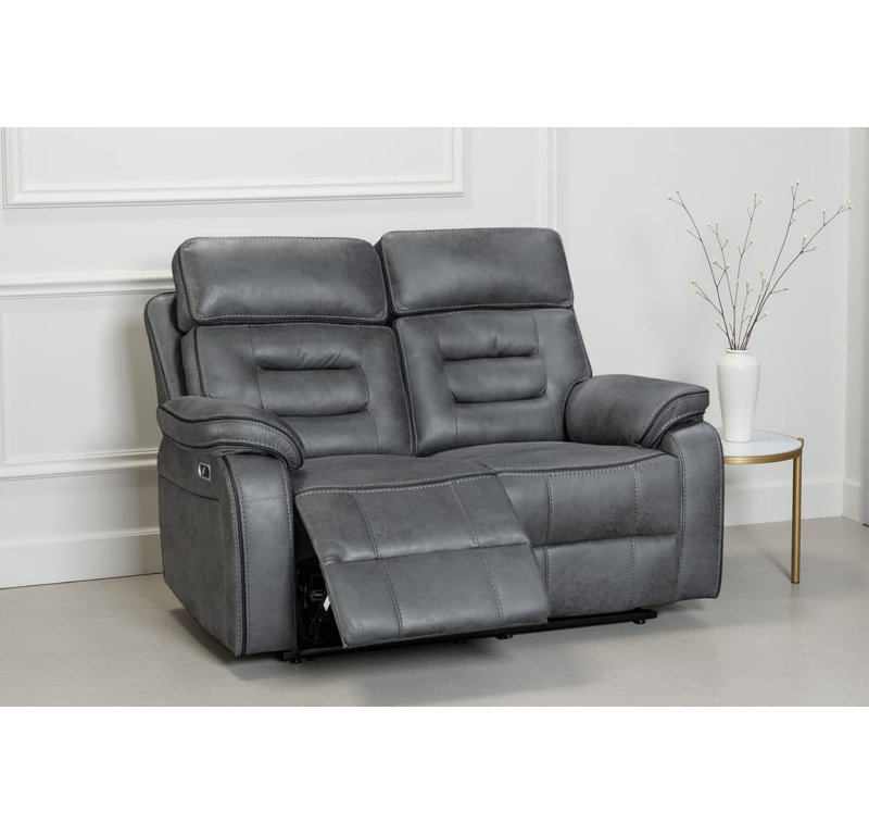 Bittany 2 Seater Faux Leather Electric Reclining Sofa, Power - Push Button