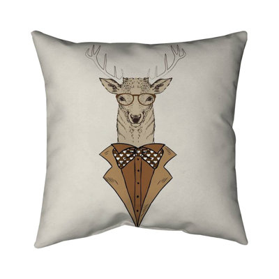 deer with brown coat - 20"x20" Throw pillow cover - Poly twill - Print on demand
