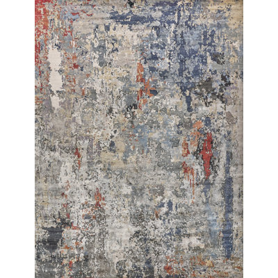 Laureno Hand-Knotted Blue/Gray Area Rug