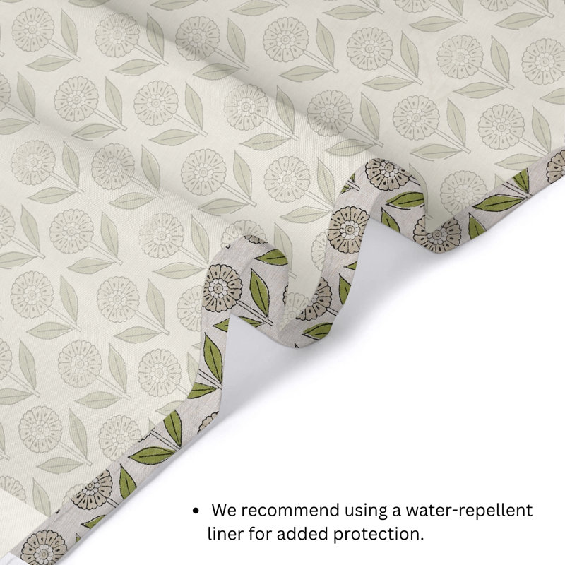 Rideau de douche à imprimé bohémien | 100% coton |  Textile de salle de bain, Gendapushp, vert, H 18 po x l 36 po