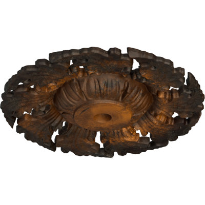Endurathane Needham Ceiling Medallion, 14 5/8"OD x 2 1/4"P (Fits Canopies up to 4 1/4"), Hand-Painted Rust Finish