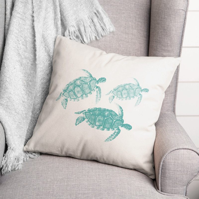 Reversible Throw Pillow, Teal