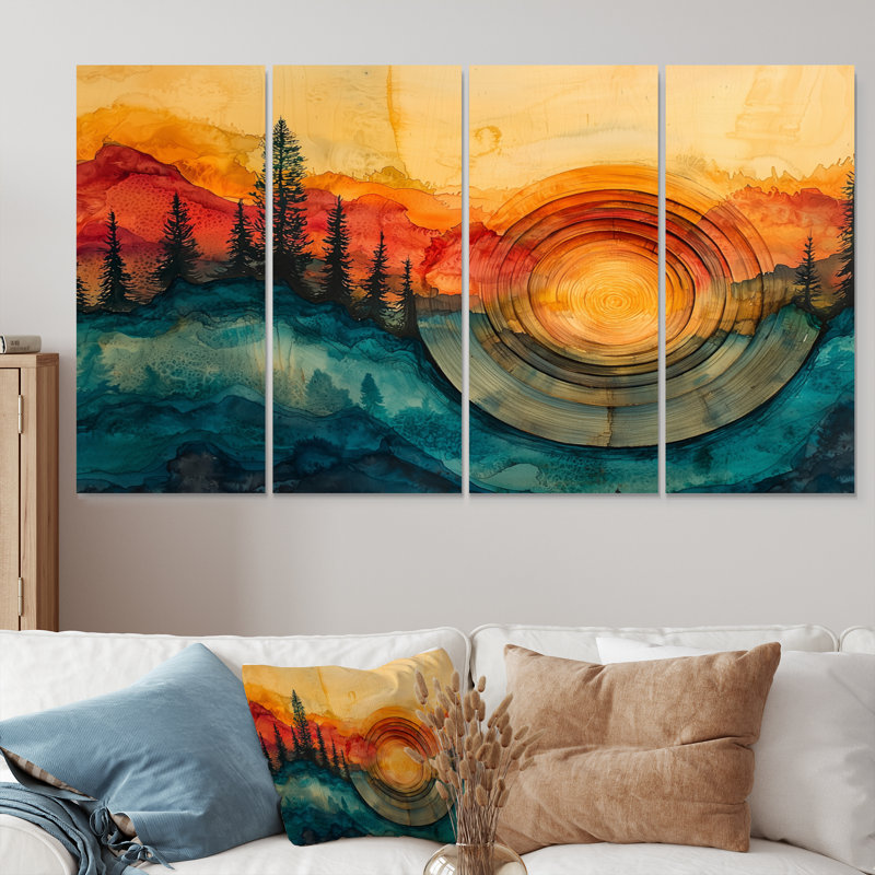 Westerfeld - Forest Wall Art - ensemble de décorations murales traditionnelles, H 32 po x l 64 po, 4