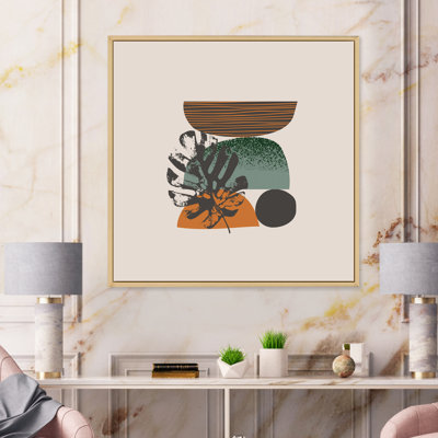 «Retro Summer Vibe Organic Abstracts II», reproduction d'art sur toile moderne