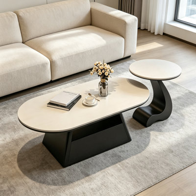Table basse en ardoise de style simple avec rangement